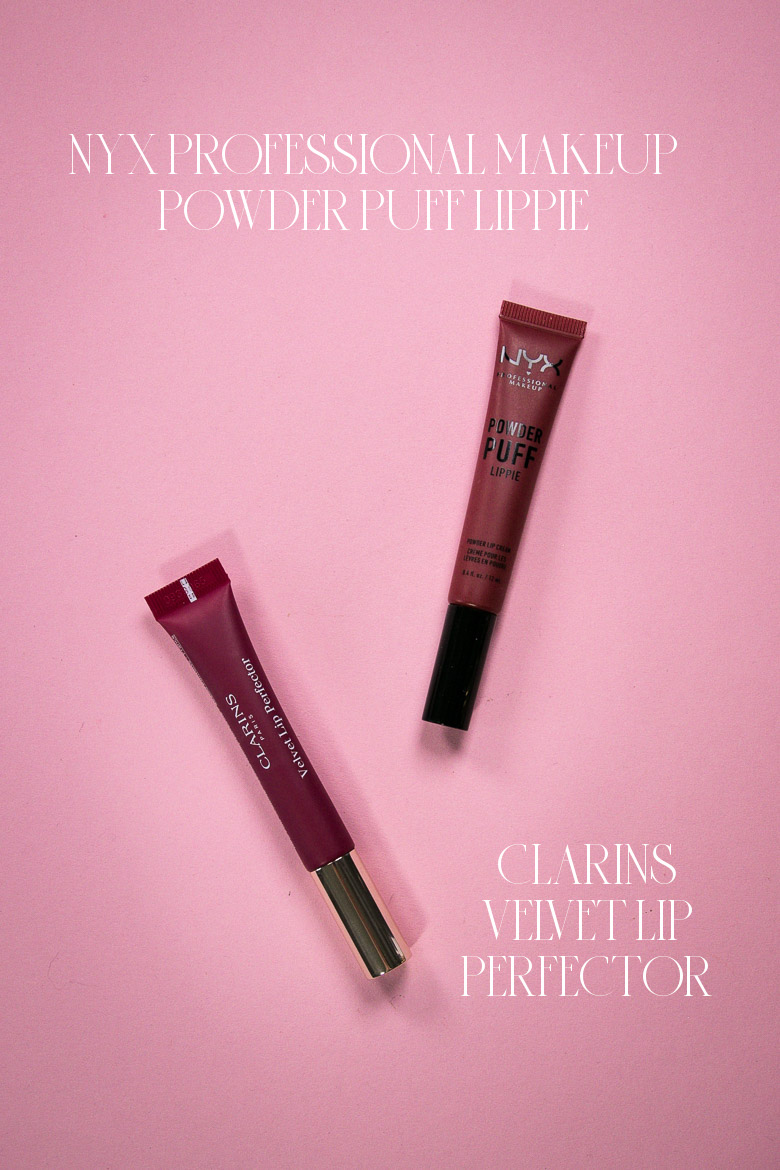 High End: CLARINS Velvet Lip Perfector* Drogerie Alternative: NYX PROFESSIONAL MAKEUP Powder Puff Lippie*