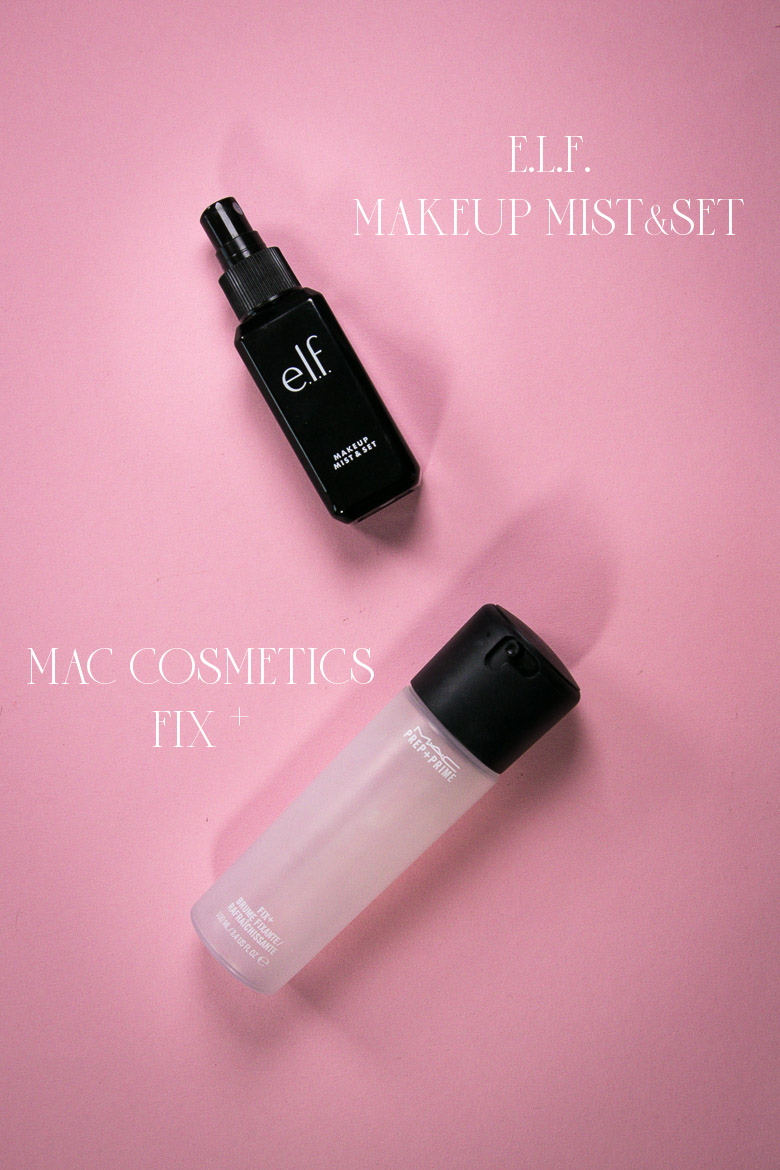 High End: MAC COSMETICS Fix + Spray* Drogerie Alternative: E.L.F. Makeup Mist & Set*